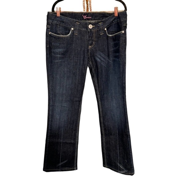 BEBE Womens Dark Wash Denim Bootcut Jeans Size 31 - Picture 1 of 4